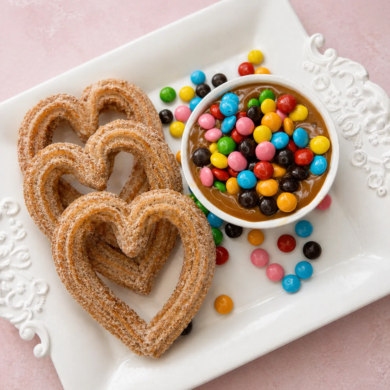 curso de churros com formato de coração